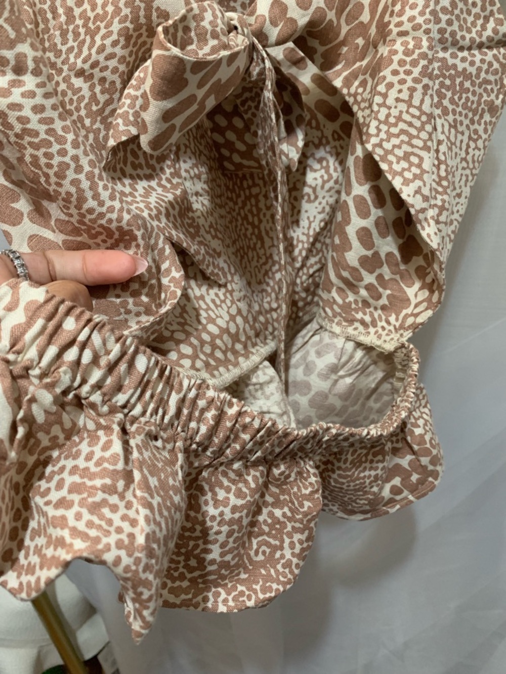 Express Animal Print Cutout Ruffle Sleeve Peplum - Picture 9 of 11
